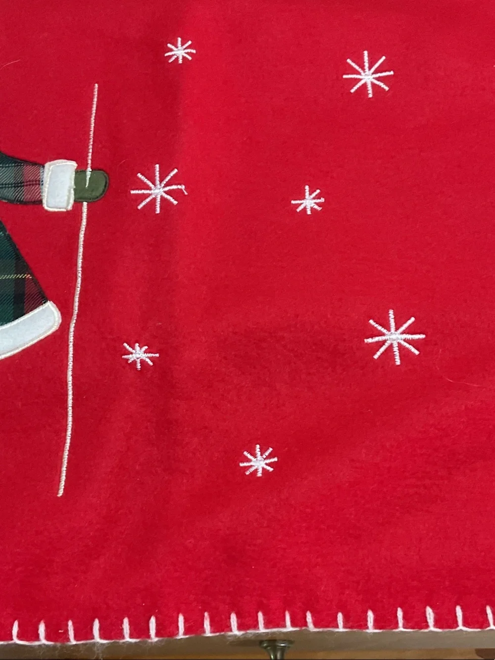Red Santa Holiday placemats with Plaid Coat set of 4